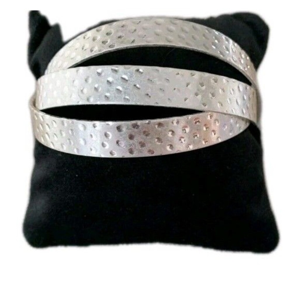 Plunder Design Fashion Trendy Jewelry Silver Stack Trio Cuff Bangle Bracelet